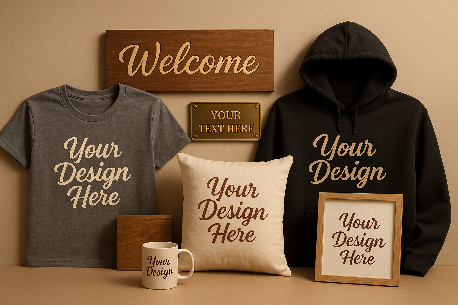 Custom Apparel, Engraving and Home Decor